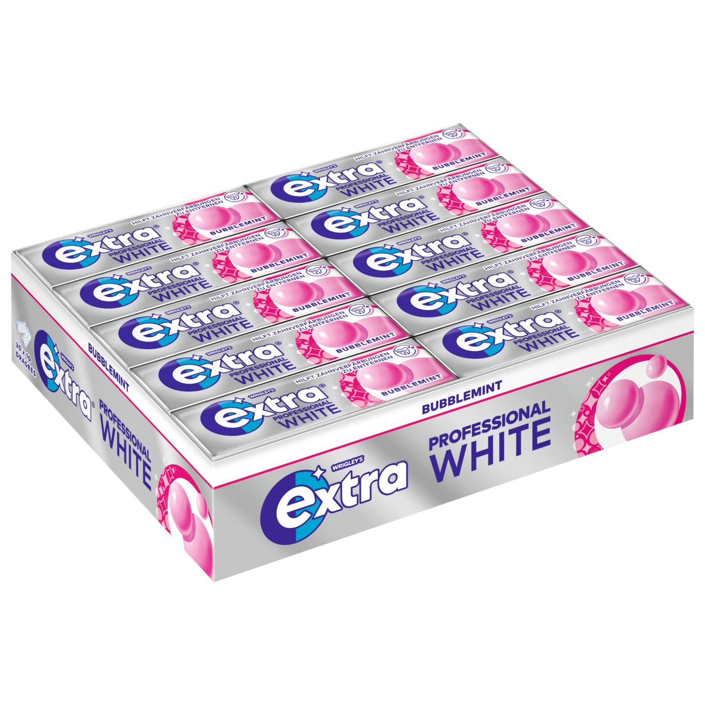Wrigley's Extra Professional White Kaugummi Bubblemint 30x10 Stück