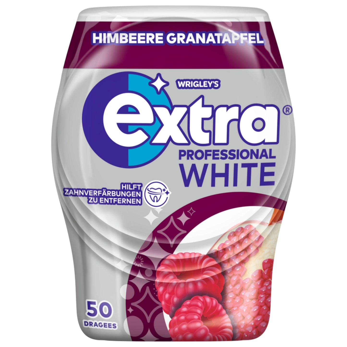 Wrigley's Extra Professional White Kaugummi Himbeere Granatapfel 12x50 Stück MHD 16.12.2024