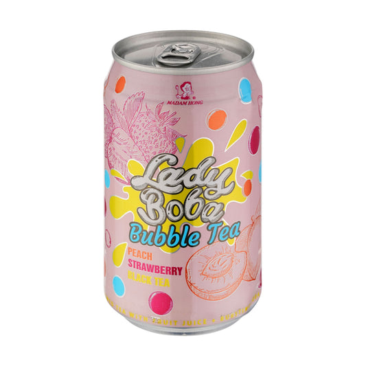 Madam Hong Bubble Tea - Lady Boba - Peach Strawberry Black Tea 320ml