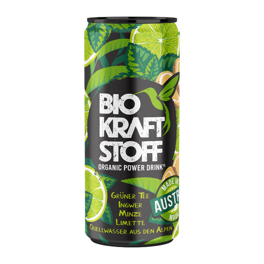 BIOKRAFTSTOFF Organic Power Drink 250ml – Bio-Kräuter-Energy-Drink mit Zitrus und Ingwer
