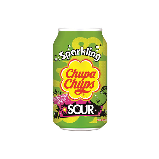 Chupa Chups Sour Green Apple 345ml – Spritziger Apfel-Drink mit Kohlensäure
