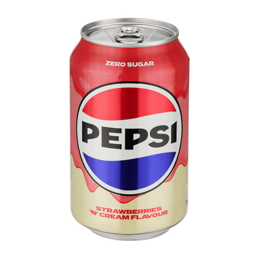Pepsi Zero Sugar mit Strawberries 'n' Cream Geschmack in der 330 ml Dose