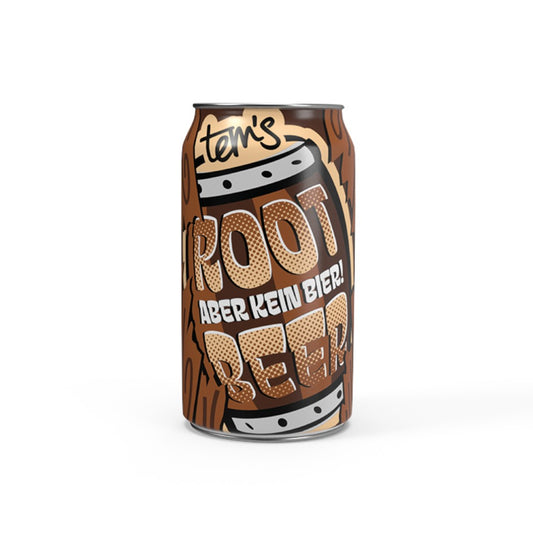 Tem's Root Beer 330ml – amerikanische Kultlimonade mit Vanille- und Kräuteraromen, koffeinhaltig, serviert in der Dose – Magicdrinks.de